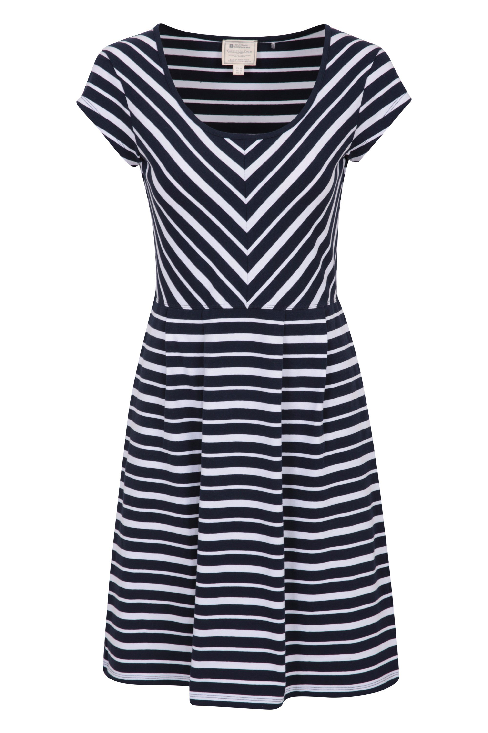 Womens A-Line UV Protective Stripe Dress