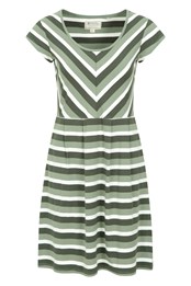 A-Line Stripe - damska sukienka z uv Khaki