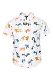 Animal Safari Kids Printed Shirt White