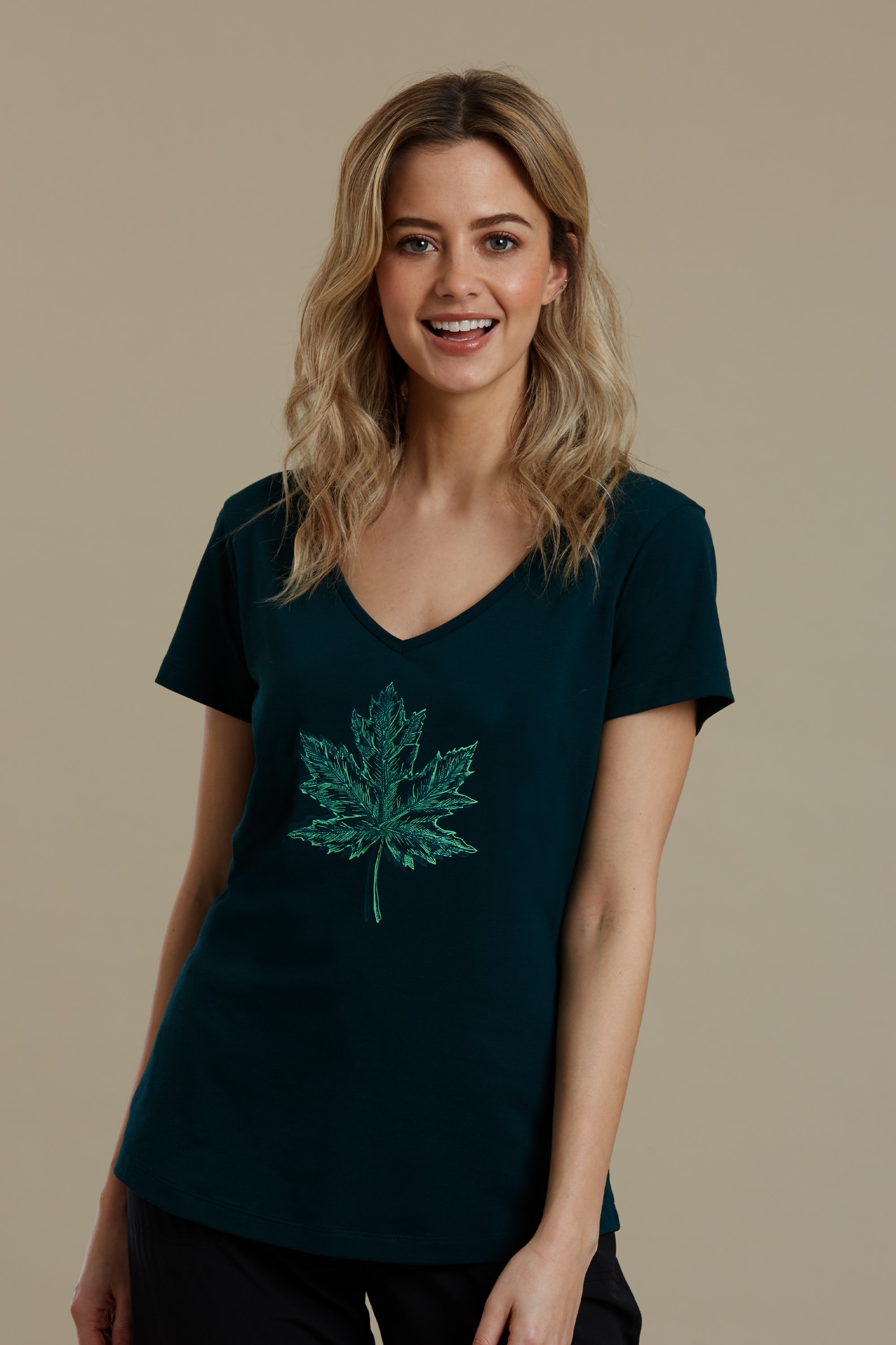 T-shirt imprimé Bright Leaf femme - Vert