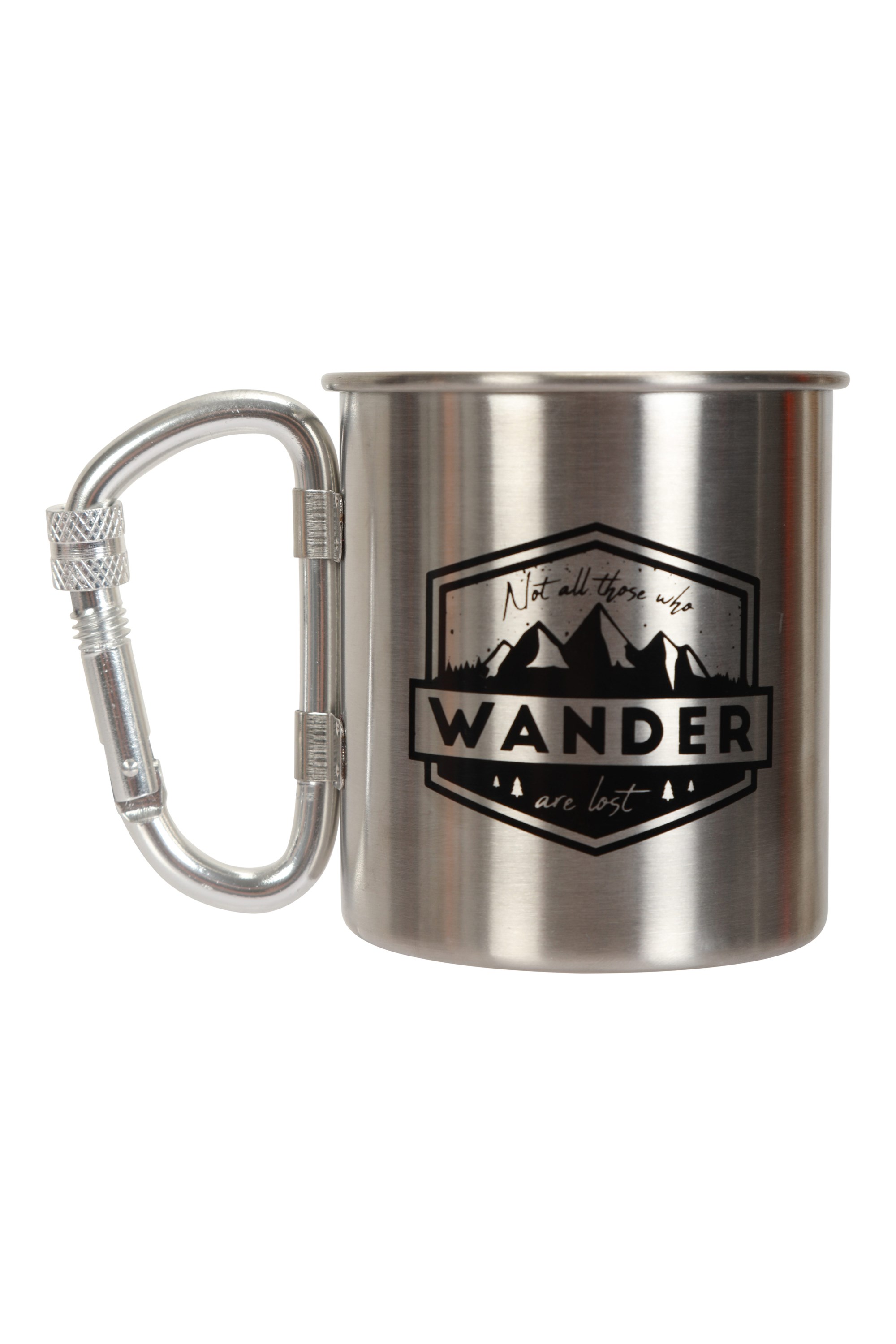 Wander Printed Karabiner Mug - 280ml - Silver