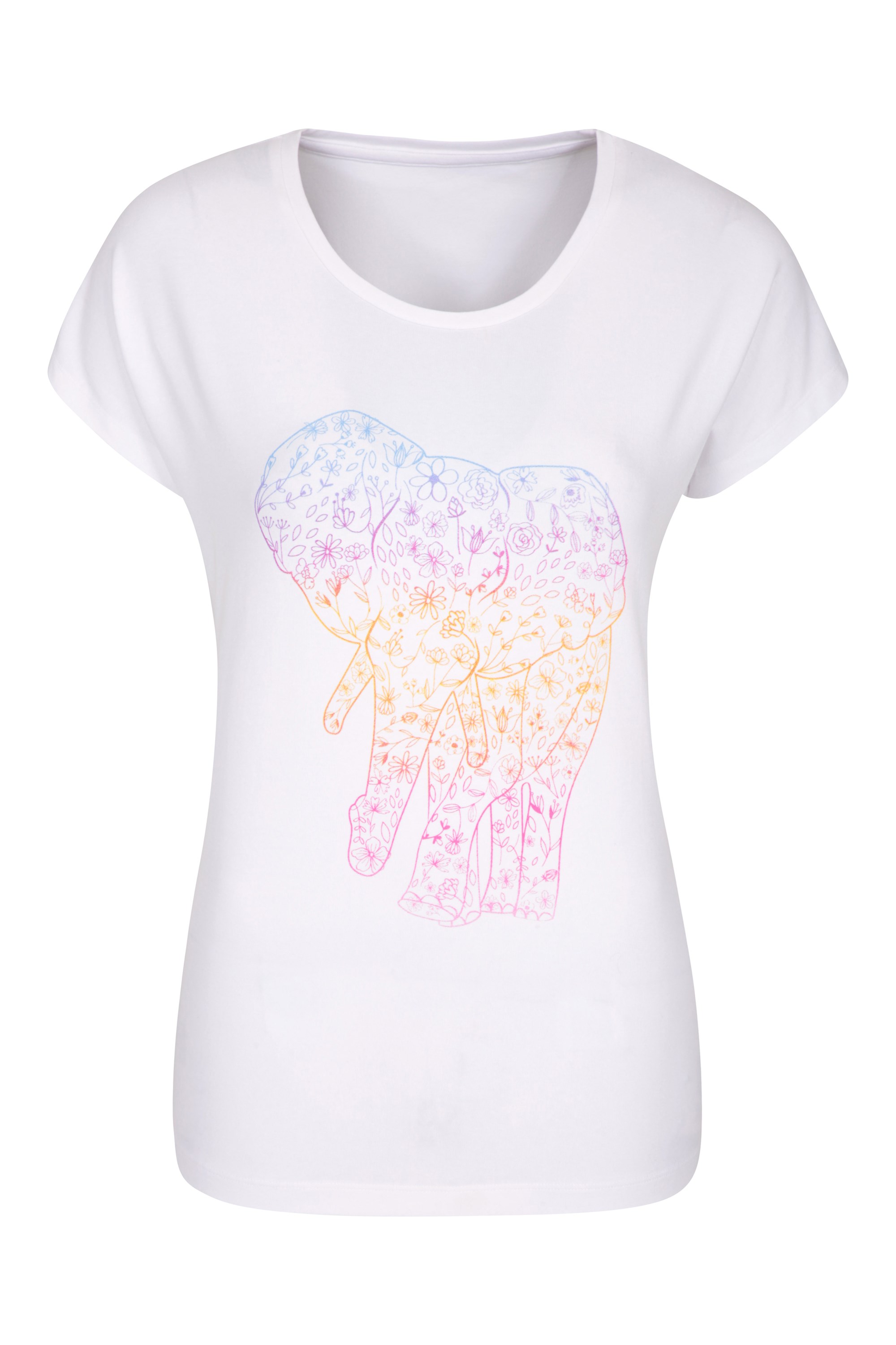 Breathable Summer Top Best for Travelling Lightweight Ladies T-Shirt Mountain Warehouse Happiness Womens Embroidered Tee Outdoors Quick Drying UV Protection