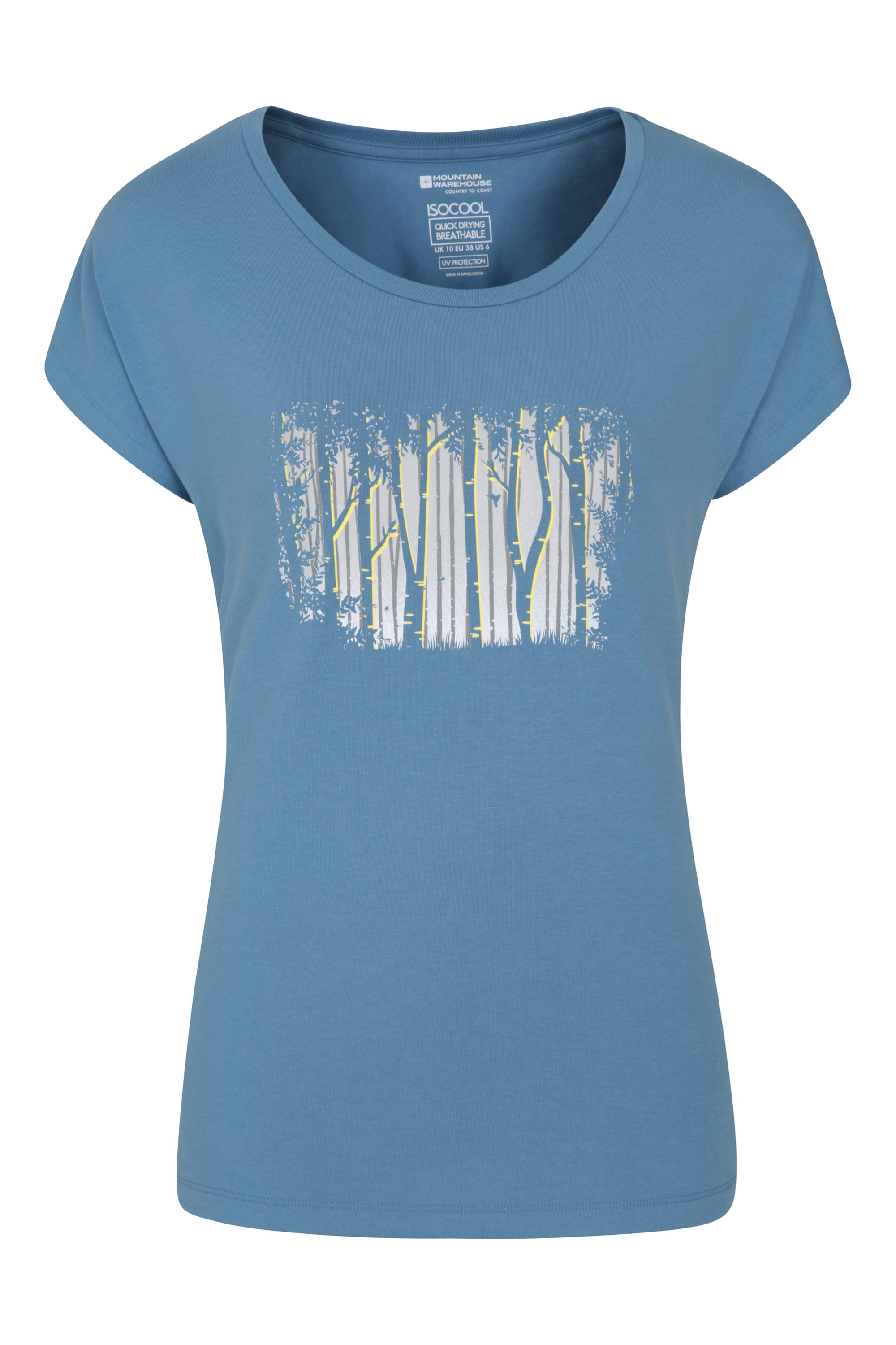 Tee-shirt femme avec motifs d'arbres - Bleu