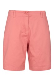 Stretch Womens Cotton Shorts Coral