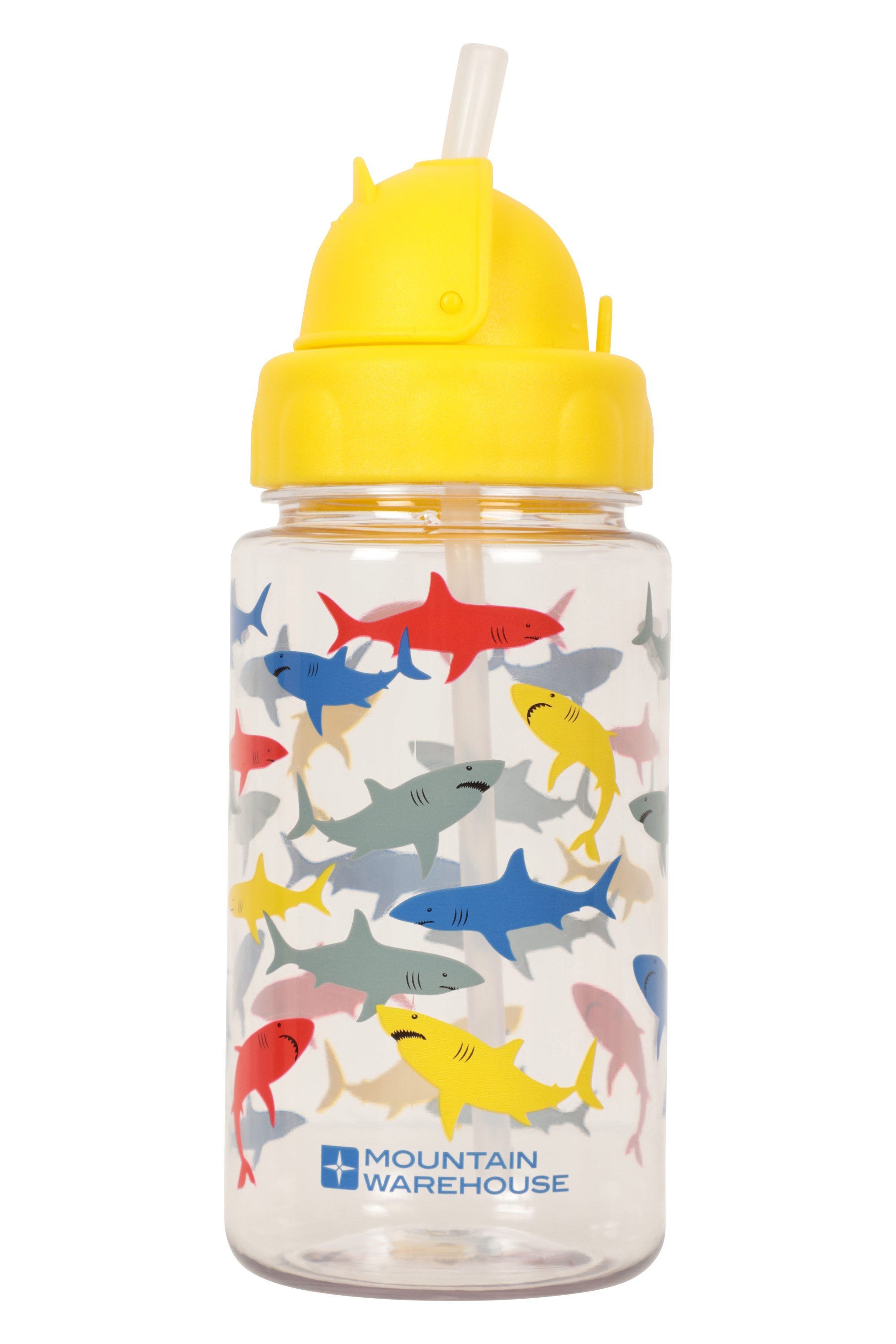 BPA-Free Shark Print Kids Water Bottle - 450ml - Blue
