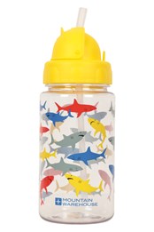 BPA-Free Shark Print Kids Water Bottle - 450ml Blue