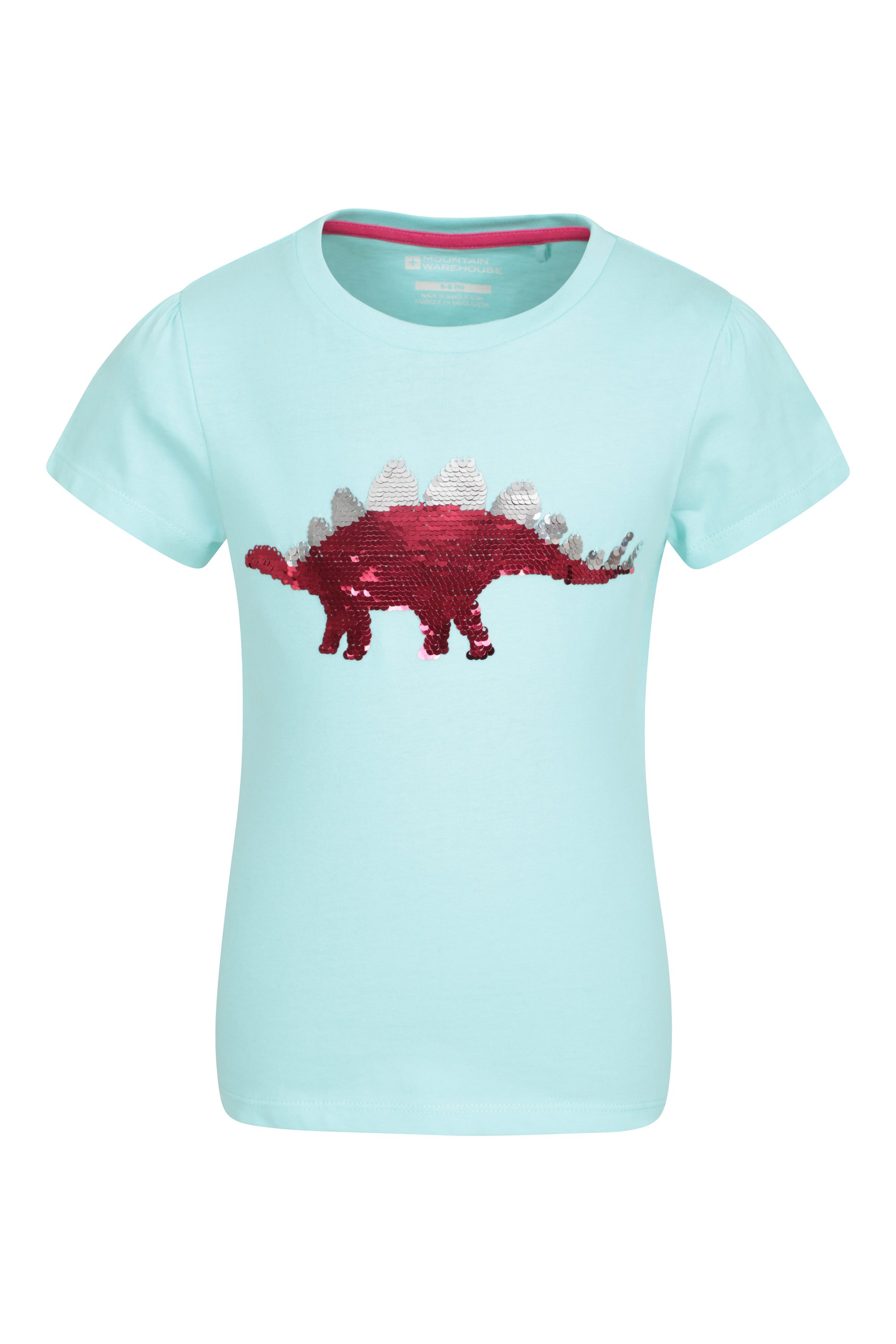 Id/éal pour Les Vacances T-Shirt 100/% Coton Mountain Warehouse Tee-Shirt Dinosaure /à Sequins pour Enfant Haut Respirant Tee-Shirt l/éger la randonn/ée Bleu Marine 7-8 Ans