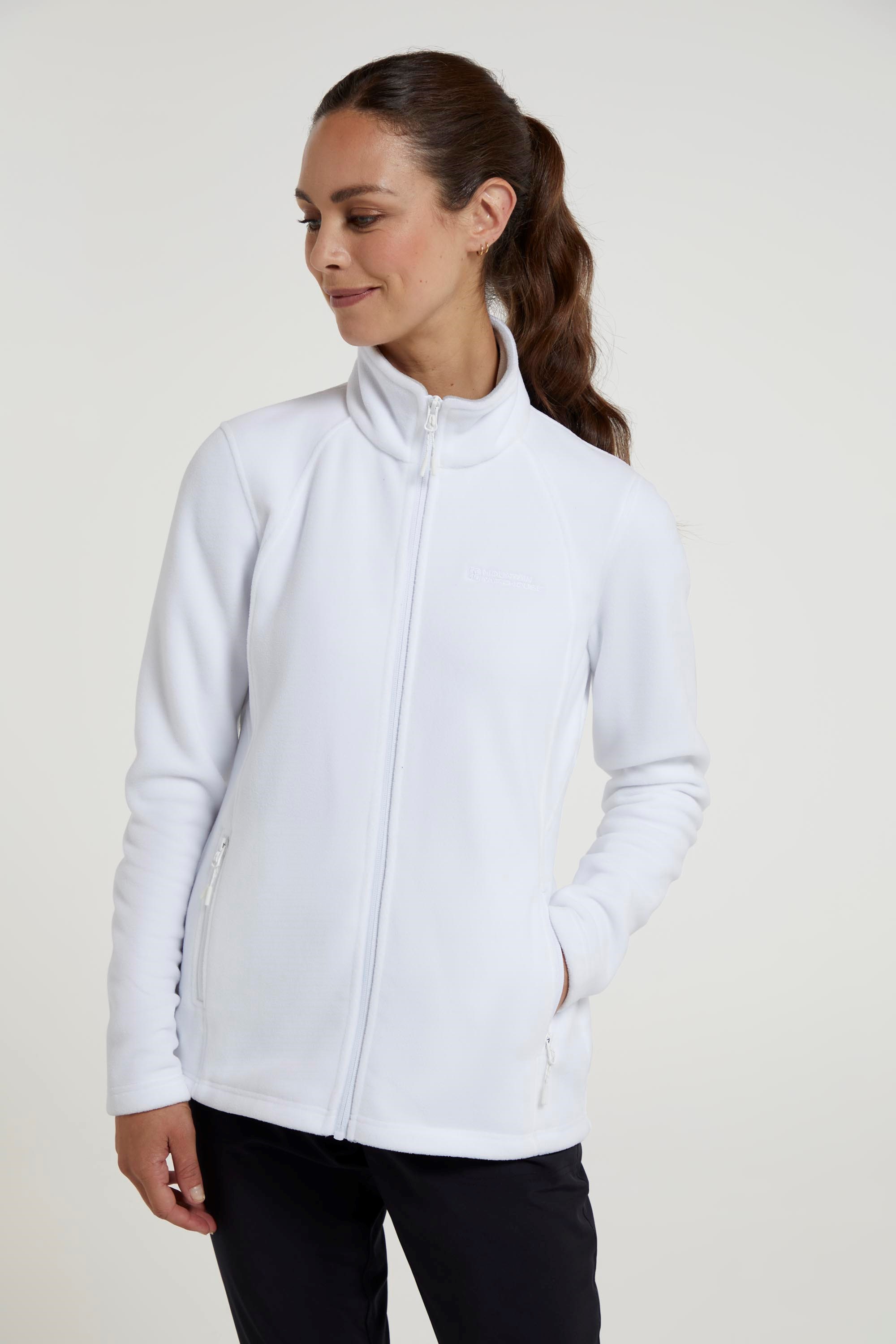 Sky Womens Full-Zip Fleece Jacket - White