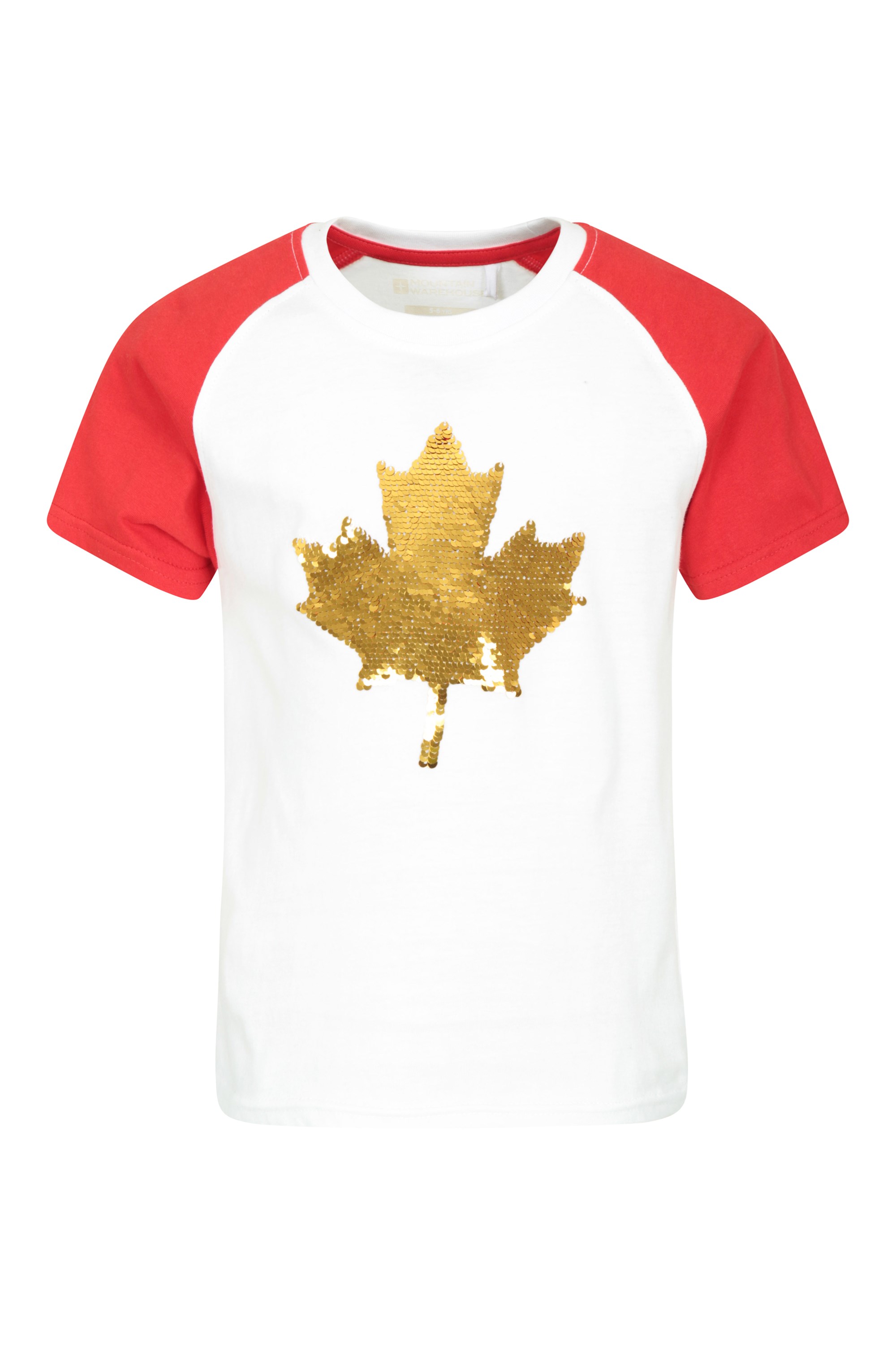 Canada Flip Sequin Kids T-Shirt - White