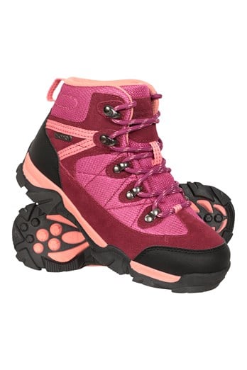 Trail Kids Waterproof Walking Boots Berry