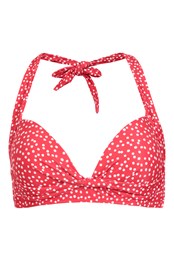 Maldivas Top de bikini con diseño envolvente mujer Rojo