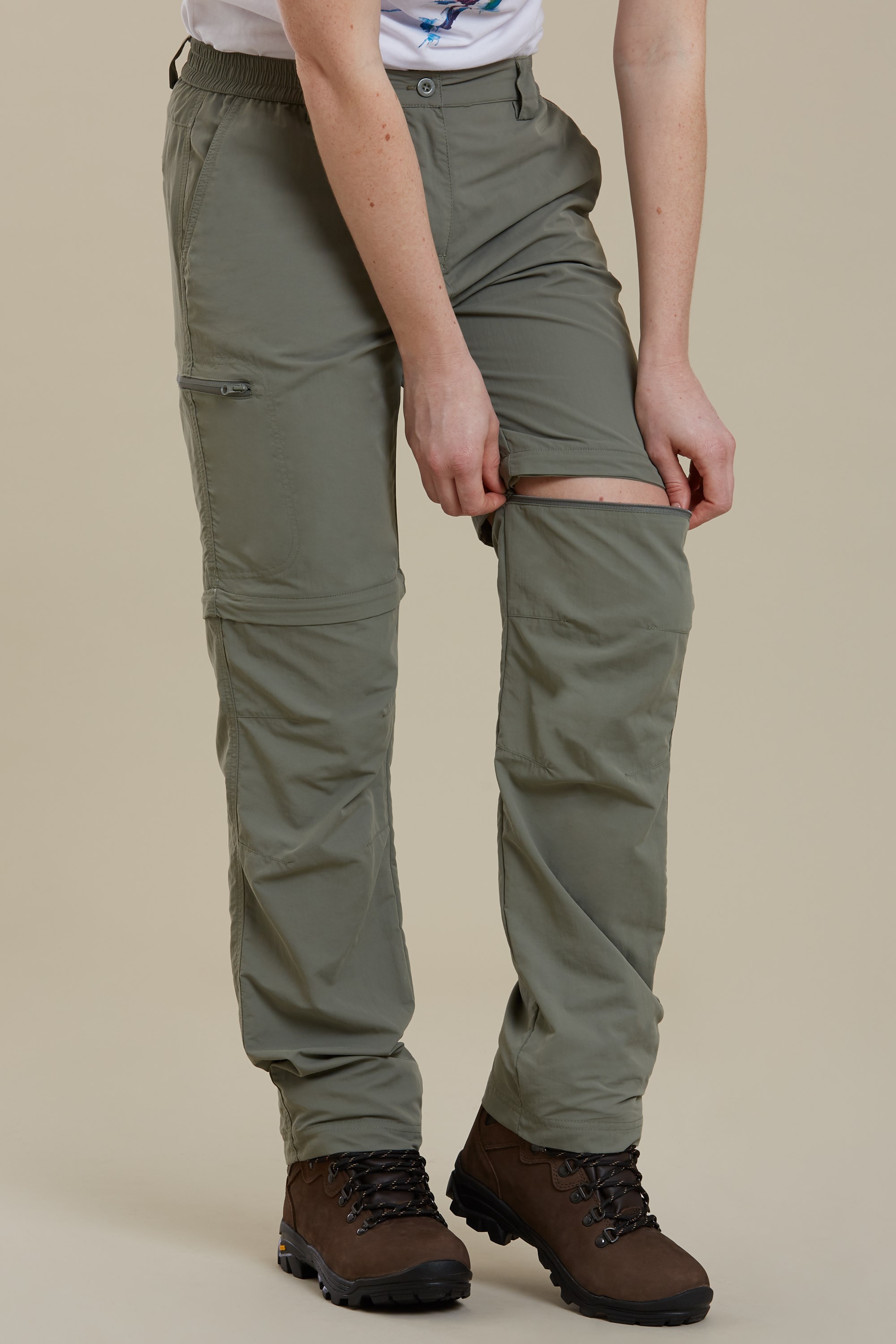 Pantalon de randonnée zippé femme - Gris