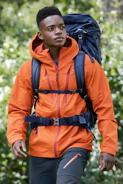 Stride Extreme Stretch Panel Mens Waterproof Jacket - Orange
