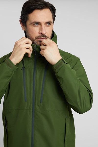 Stride Extreme Stretch Panel Mens Waterproof Jacket - Green