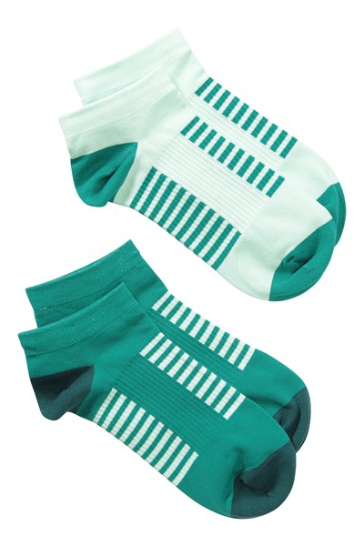 Seamless Womens Running Socks Multipack - Green