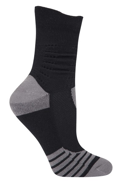 Seamless Padded Womens Running Socks - Black