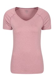 Breeze-Damen-T-Shirt aus recyceltem Garn mit V-Ausschnitt Burgund