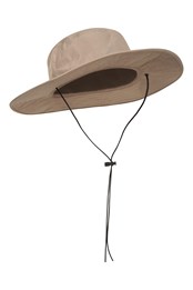 Sombrero de ala ancha antimosquitos de viaje Beis