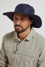 Sombrero de ala ancha antimosquitos de viaje Azul Marino
