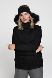 Snow Textured Womens Ski Jacket Black