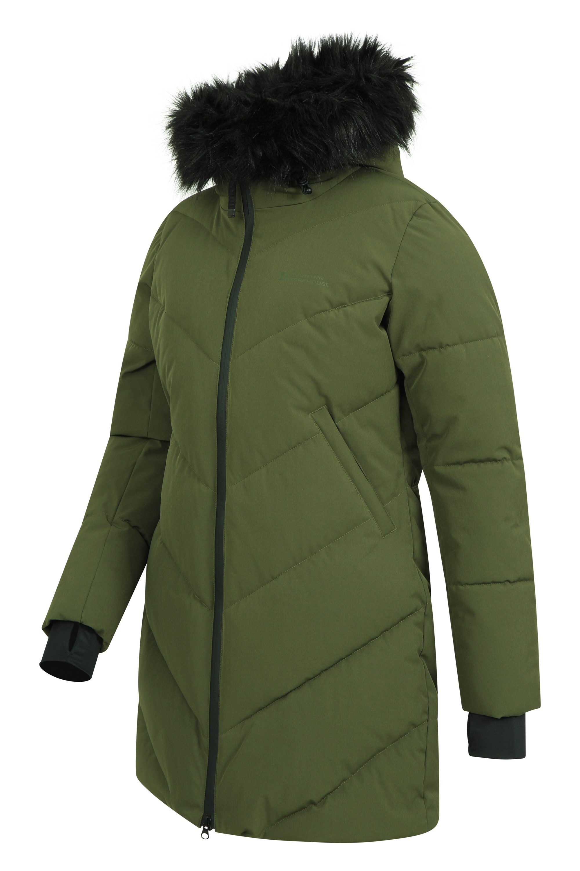 advance womens long padded jacket