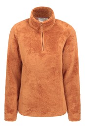 Teddy Womens Half-Zip Fleece Rust