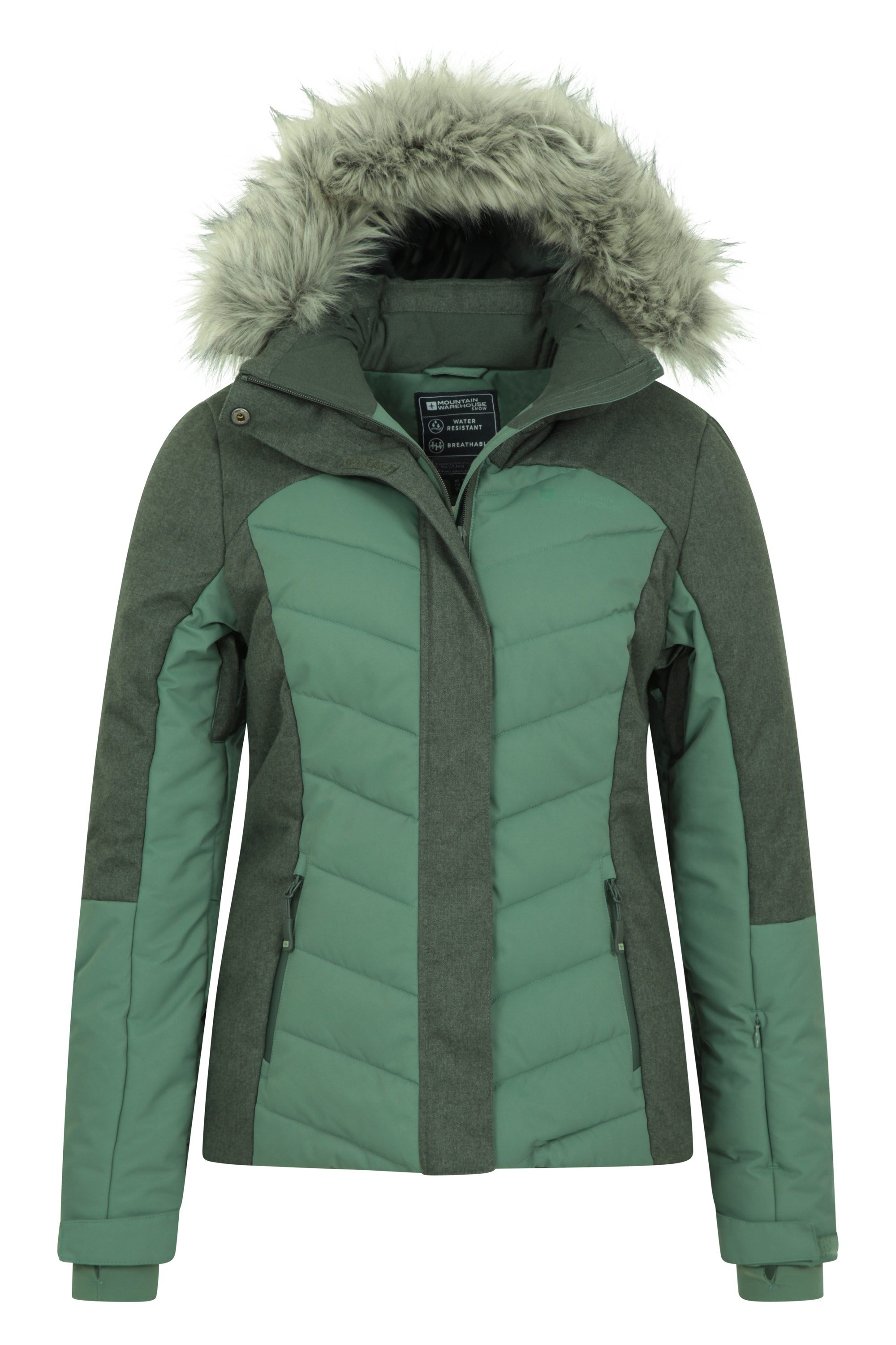 khaki long padded coat womens