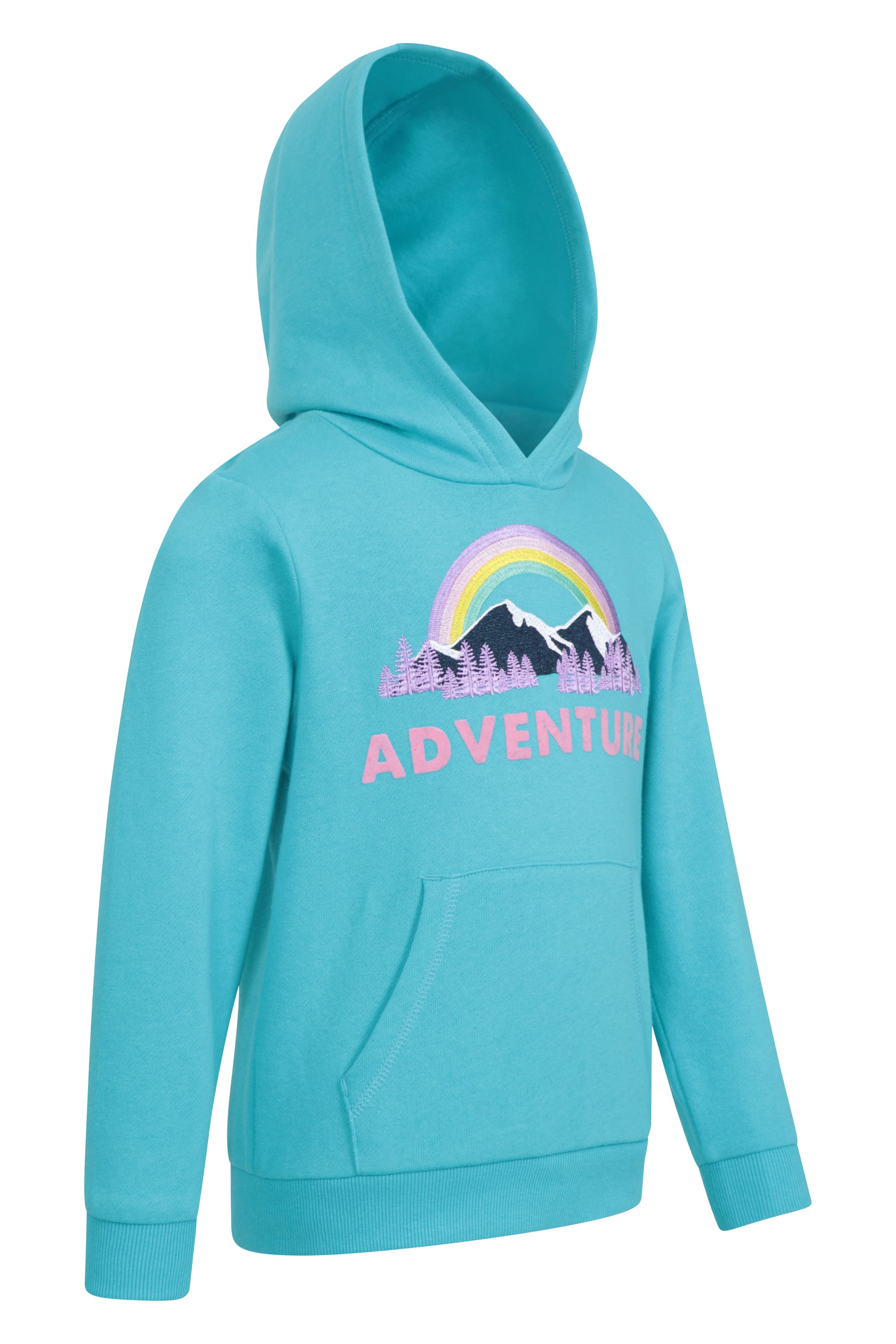 Lightweight & Breathable Easy Care Sweatshirt with Summer & Outdoors Marque : Mountain WarehouseMountain Warehouse Bloom Embroidered Kids Hoodie Best for Spring for Boys & Girls 
