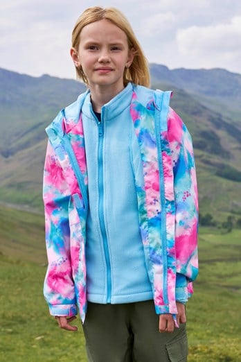 Aries Printed Waterproof Kids 3-in-1 Jacket Blue