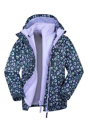 Aries Printed Waterproof Kids 3-in-1 Jacket Navy