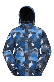 Mogal Printed Kids Ski Jacket Blue