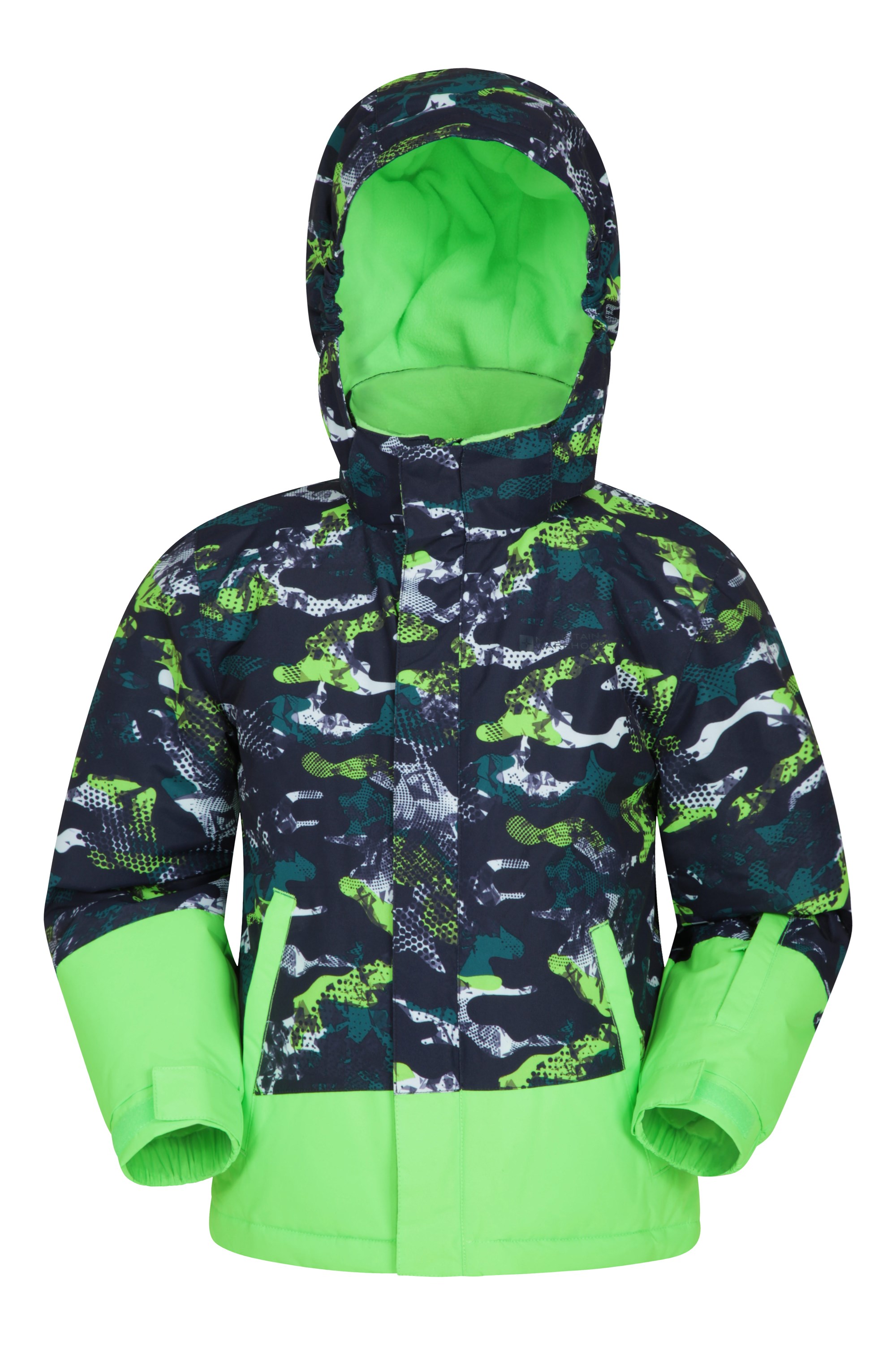 Mogal Printed Kids Ski Jacket - Green