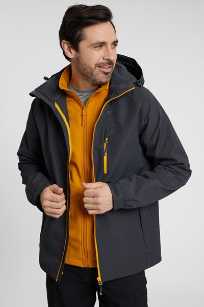 Brisk Extreme Mens 3-in-1 Waterproof Jacket - Grey