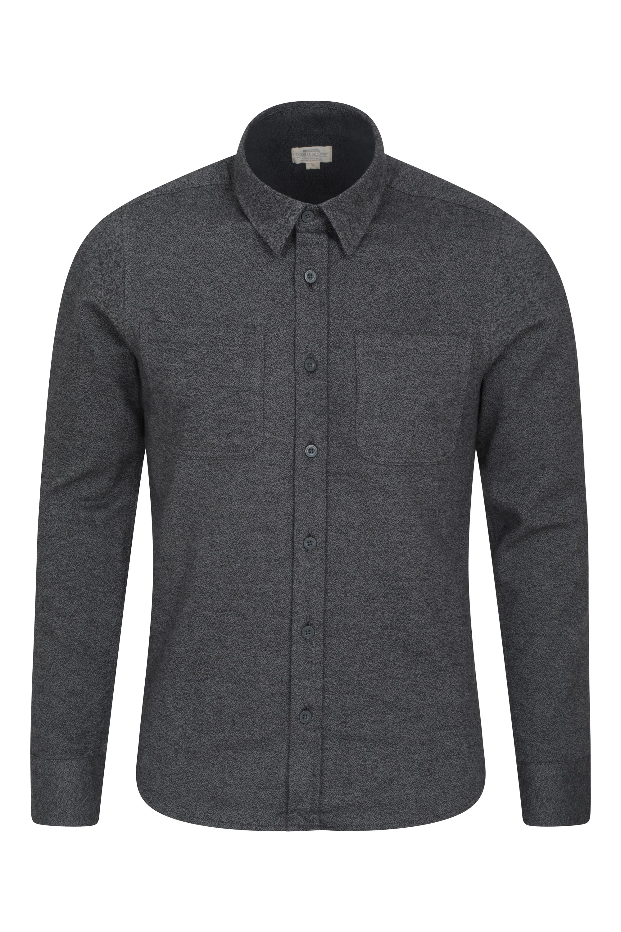 Trace Melange Mens Slim-Fit Flannel Shirt - Grey