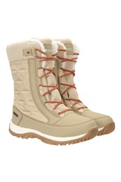 Vallees Womens Waterproof Snow Boots Beige