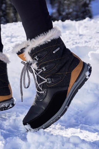 Ice Crystal Womens Waterproof Snow Boots Brown