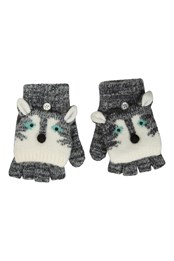 Wolf Knitted Kids Gloves