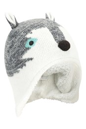 Wolf Character Kids Hat White