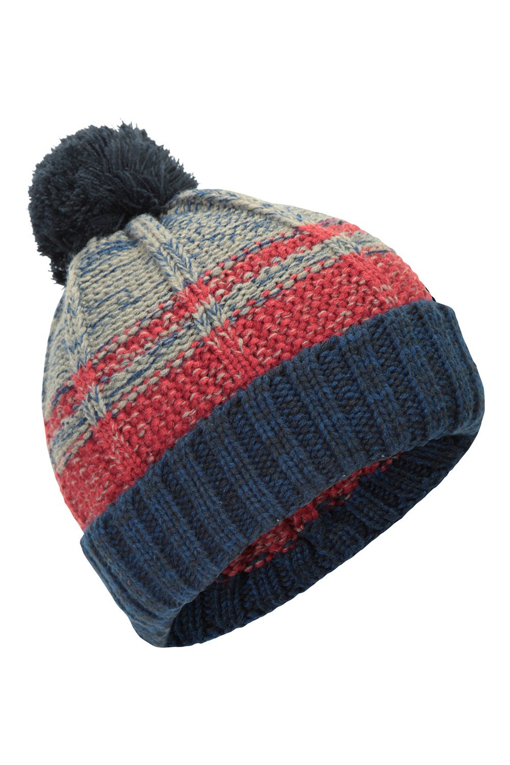 Stripe Cable Knit Bobble Hat | eBay