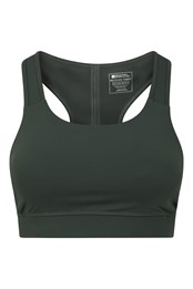 Recycled Mid-Support Womens Sports Bra Dark Green