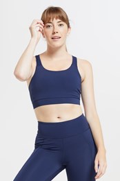 Recycled Mid-Support Womens Sports Bra Navy