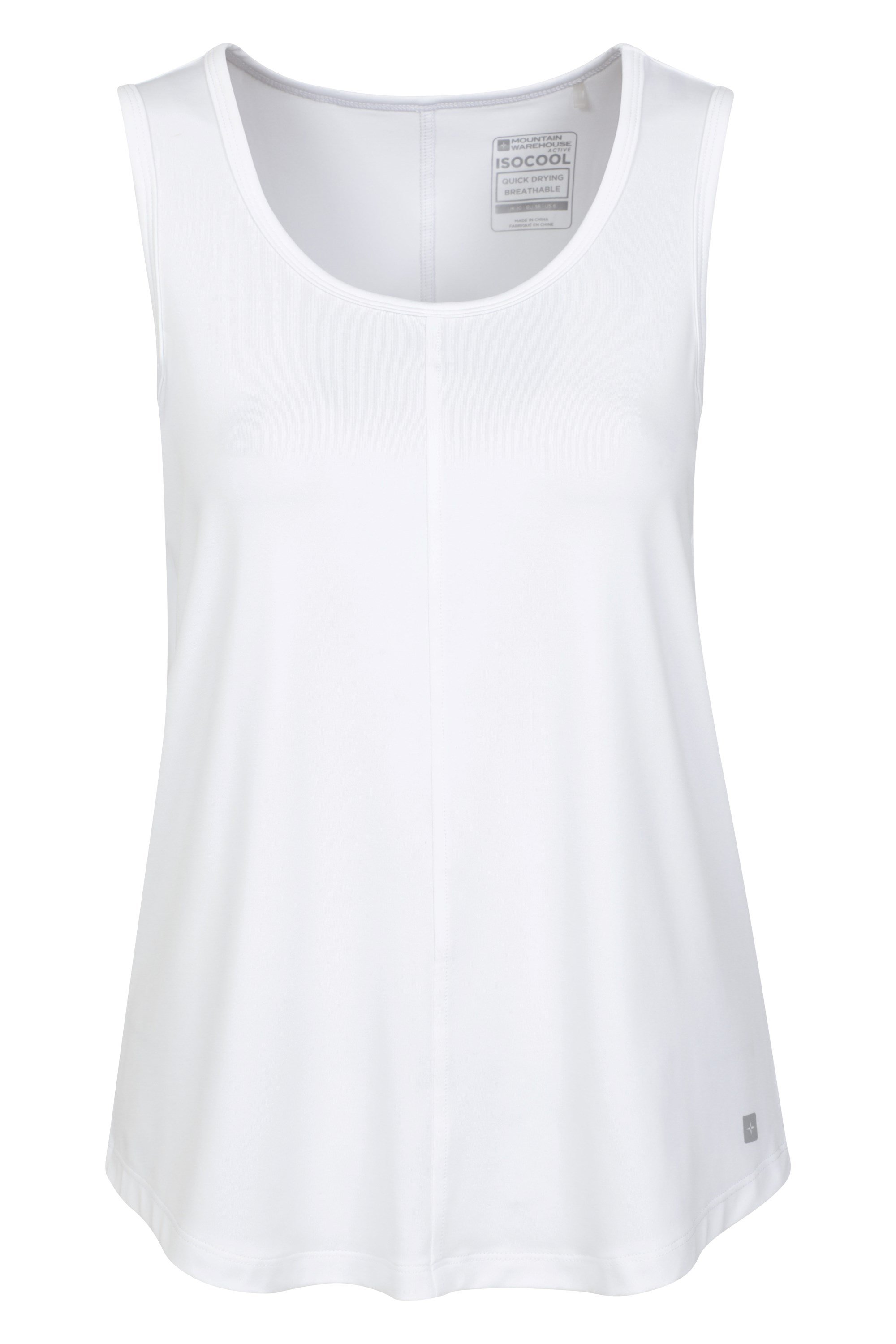 Womens IsoCool Dip Hem Vest Top - White