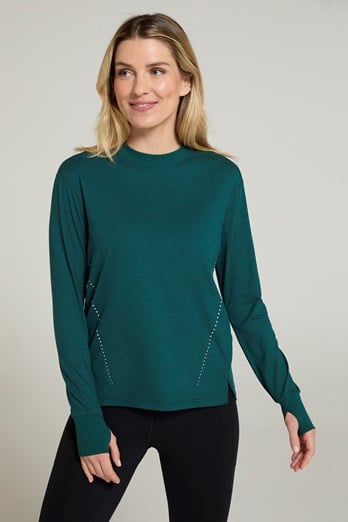 Time Trial Womens Running T-Shirt Dark Green