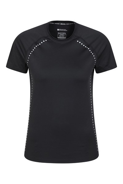 Time Trial Womens Running T-Shirt - Black