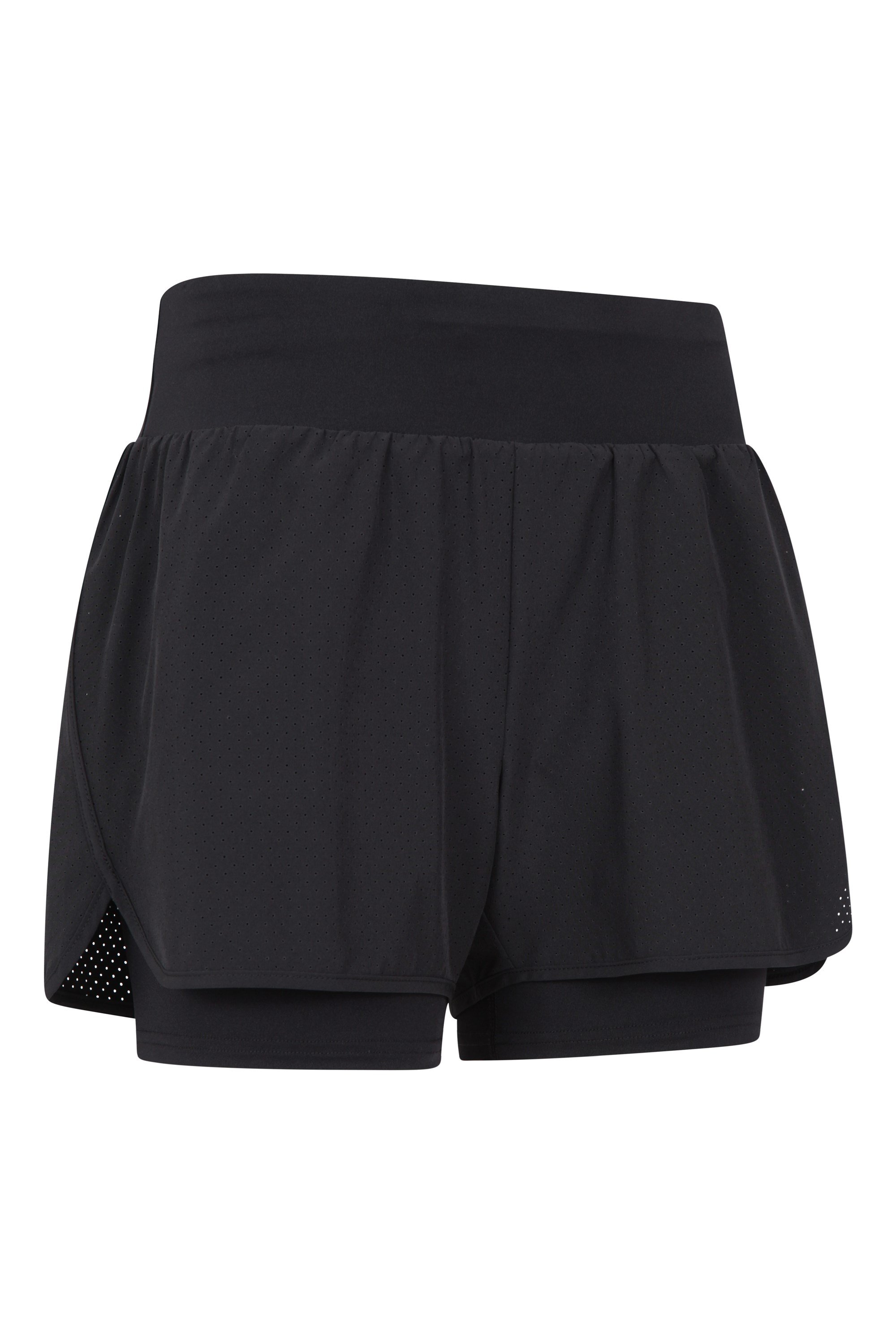 Double-layer Running Shorts - Black - Ladies