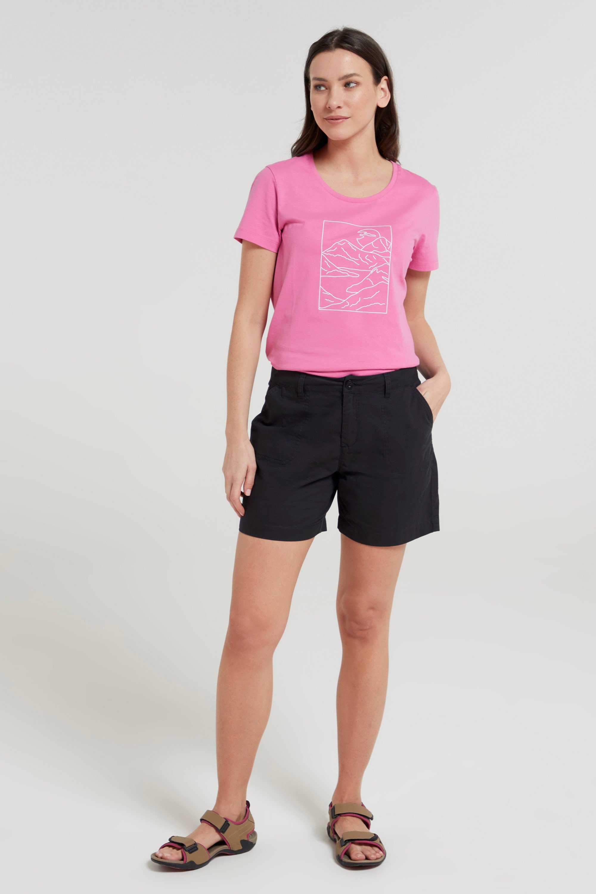 Blush Pink Cargo Shorts, Womens Shorts