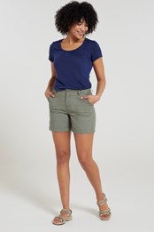 Bayside Pantalones cortos de algodón orgánico para mujer Caqui