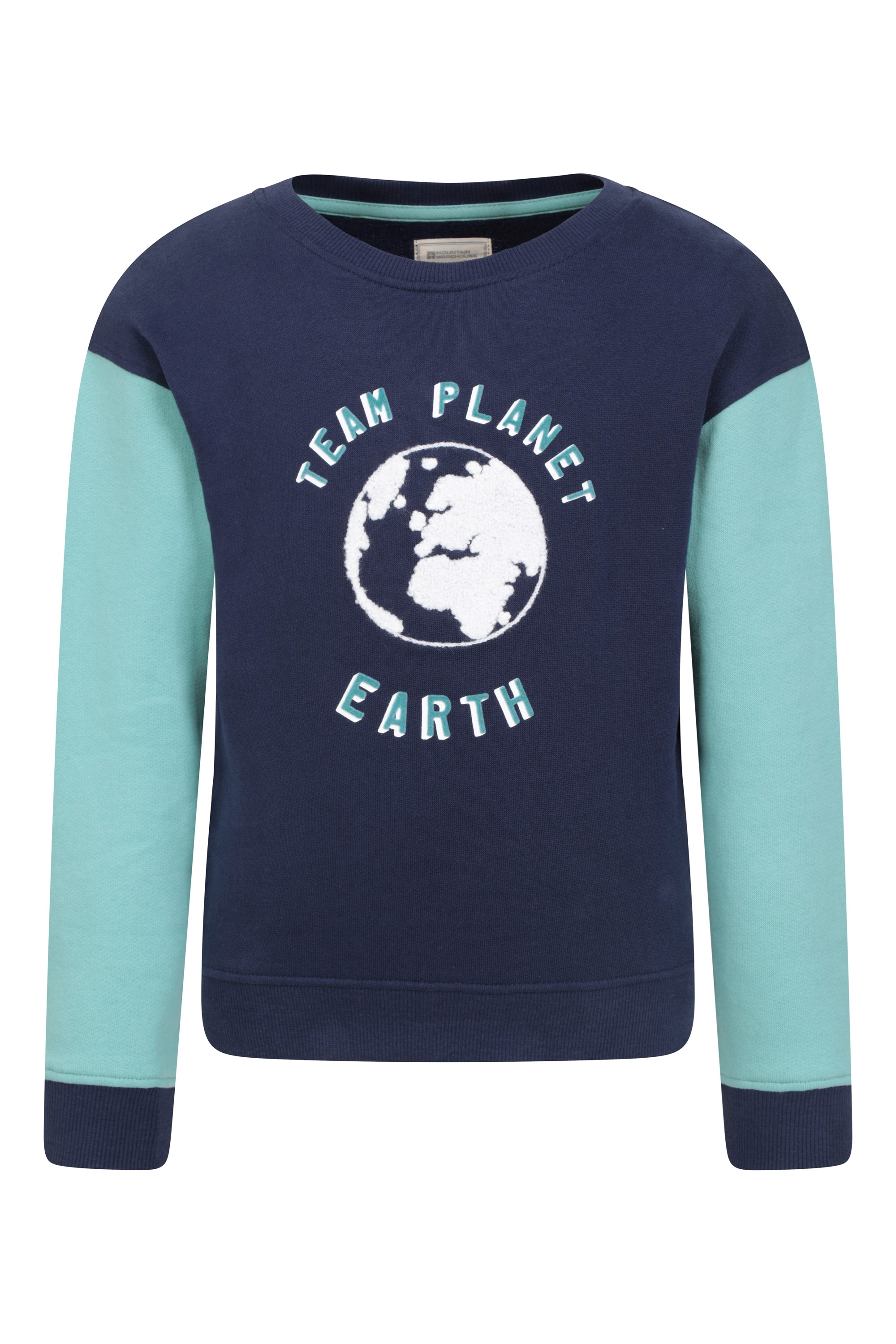 Organic Slogan - bluza dziecięca z bawełny organicznej - Blue