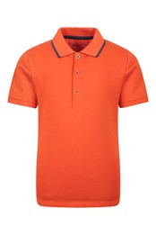 Kids Plain Organic Polo Shirt Orange