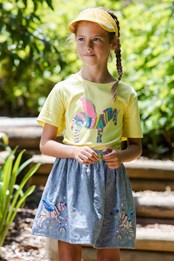 Embroidered Ticking Stripe - spódnica dziecięca Niebieski